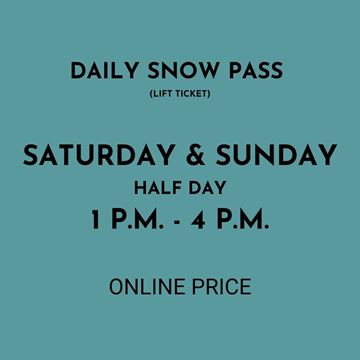 Picture of Saturday & Sunday 1PM - 4PM  | Daily Snow Pass