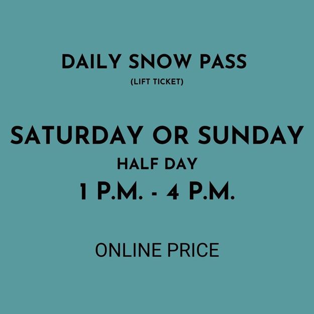 Picture of Saturday or Sunday 1PM - 4PM  | Daily Snow Pass