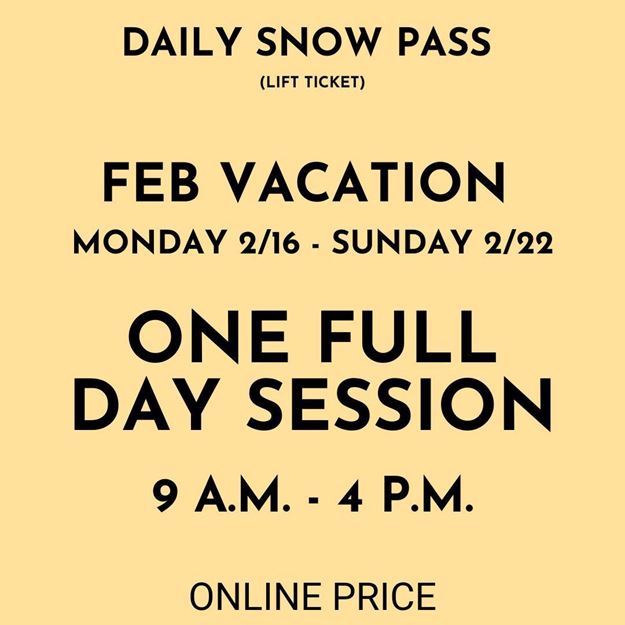 Picture of HOLIDAY HOURS | FULL DAY 9AM - 4PM | Daily Snow Pass
