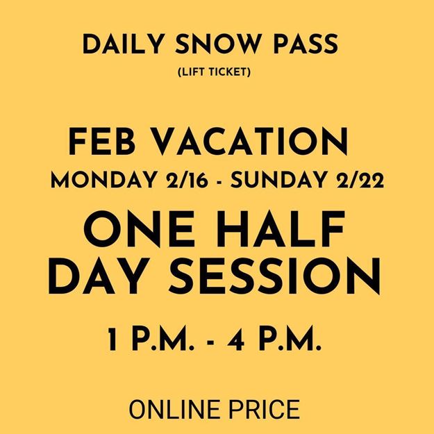 Picture of HOLIDAY HOURS | HALF DAY 1PM-4PM | Daily Snow Pass